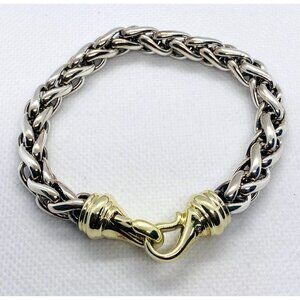David Yurman Wheat  8mm 925 14K Bracelet 7.75"